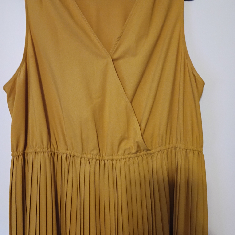 Elegant Mustard Sleeveless Dress